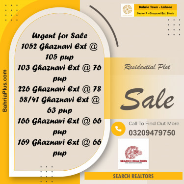 5 Marla Residential Plot for Sale in Sector F - Ghaznavi Ext. Block -  Bahria Town, Lahore - (BP-224727)