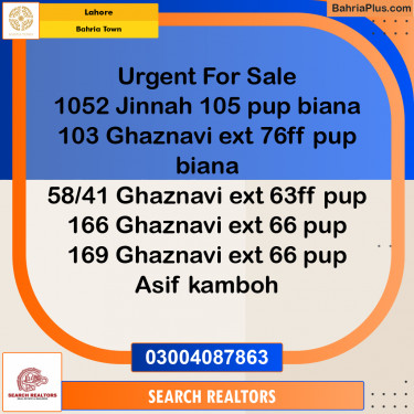 Residential Plot for Sale in Bahria Town, Lahore - (BP-224735)
