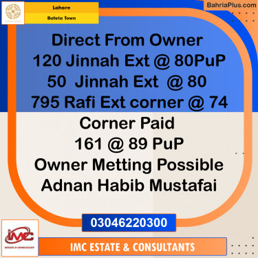 Residential Plot for Sale in Bahria Town, Lahore - (BP-224756)