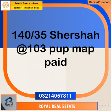 Residential Plot for Sale in Sector F - Shershah Block -  Bahria Town, Lahore - (BP-224824)