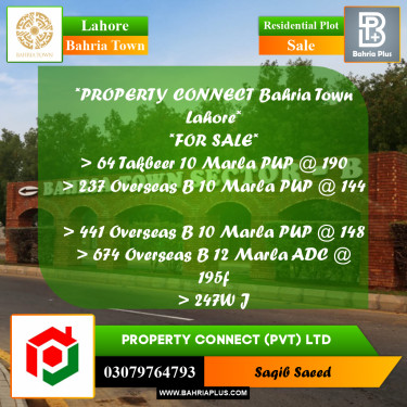 Residential Plot for Sale in Bahria Town, Lahore - (BP-224845)