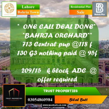 Residential Plot for Sale in Bahria Town, Lahore - (BP-224851)