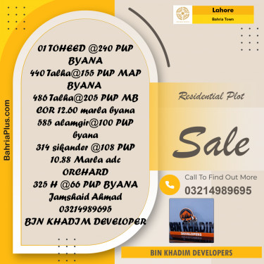 Residential Plot for Sale in Bahria Town, Lahore - (BP-225012)
