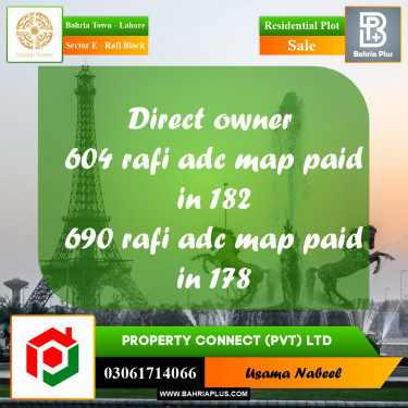 Residential Plot for Sale in Sector E - Rafi Block -  Bahria Town, Lahore - (BP-225054)