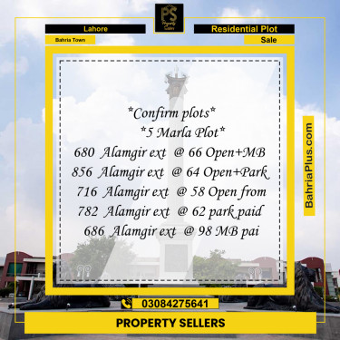 Residential Plot for Sale in Bahria Town, Lahore - (BP-225093)