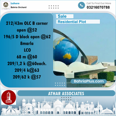5 Marla Residential Plot for Sale in Bahria Orchard, Lahore - (BP-225094)