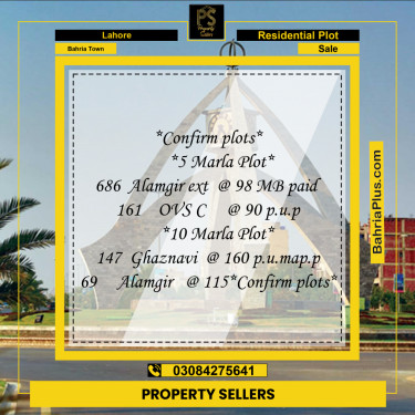 Residential Plot for Sale in Bahria Town, Lahore - (BP-225095)