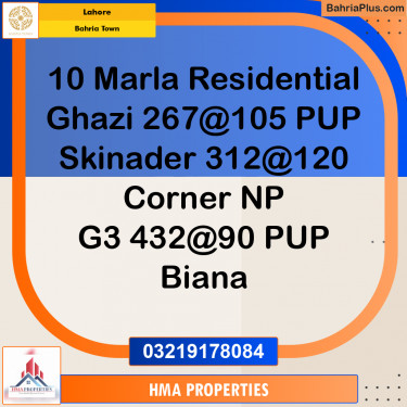 Residential Plot for Sale in Bahria Town, Lahore - (BP-225107)