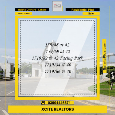 5 Marla Residential Plot for Sale in Phase 2 - D Block -  Bahria Orchard, Lahore - (BP-225118)