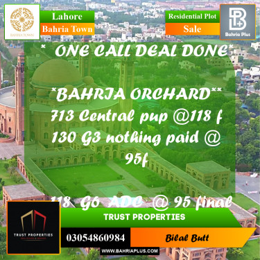 Residential Plot for Sale in Bahria Town, Lahore - (BP-225130)