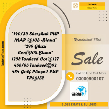 Residential Plot for Sale in Bahria Town, Lahore - (BP-225189)