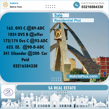 Residential Plot for Sale in Bahria Town, Lahore - (BP-225413)