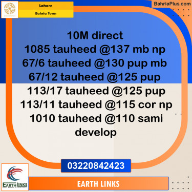 Residential Plot for Sale in Bahria Town, Lahore - (BP-225469)
