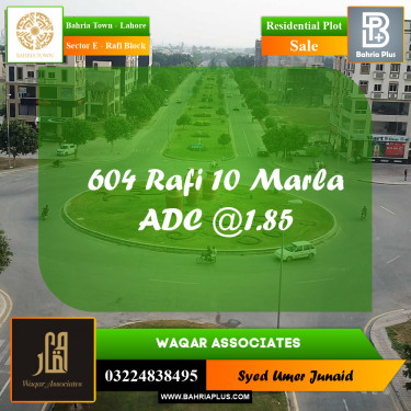 Residential Plot for Sale in Sector E - Rafi Block -  Bahria Town, Lahore - (BP-225642)