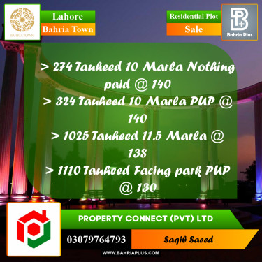 Residential Plot for Sale in Bahria Town, Lahore - (BP-225643)