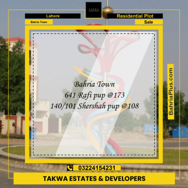 Residential Plot for Sale in Bahria Town, Lahore - (BP-225693)