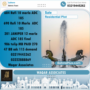 Residential Plot for Sale in Bahria Town, Lahore - (BP-225733)
