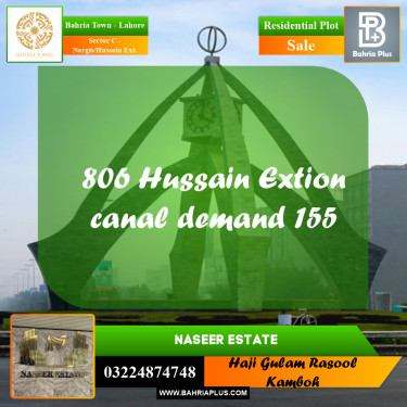 20 Marla Residential Plot for Sale in Sector C - Nargis/Hussain Ext. -  Bahria Town, Lahore - (BP-225758)