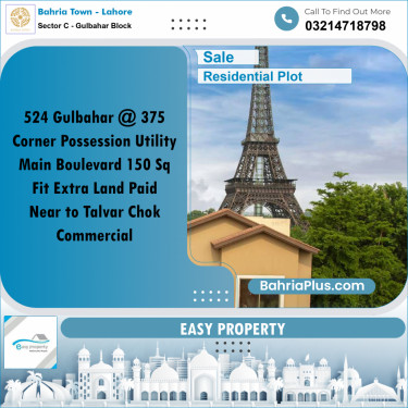 20 Marla Residential Plot for Sale in Sector C - Gulbahar Block -  Bahria Town, Lahore - (BP-225774)