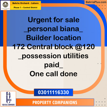 10 Marla Residential Plot for Sale in Phase 1 - Central District -  Bahria Orchard, Lahore - (BP-225865)