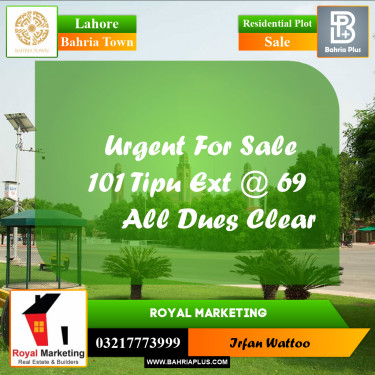 Residential Plot for Sale in Bahria Town, Lahore - (BP-225898)