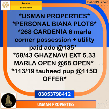 Residential Plot for Sale in Bahria Town, Lahore - (BP-225965)
