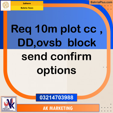 Residential Plot for Sale in Bahria Town, Lahore - (BP-226013)