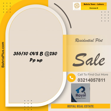 Residential Plot for Sale in Overseas B -  Bahria Town, Lahore - (BP-226053)