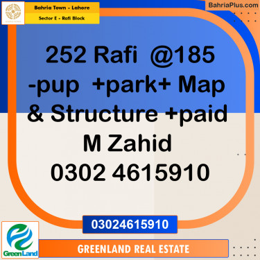 Residential Plot for Sale in Sector E - Rafi Block -  Bahria Town, Lahore - (BP-226110)