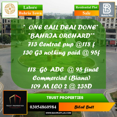 Residential Plot for Sale in Bahria Town, Lahore - (BP-226150)