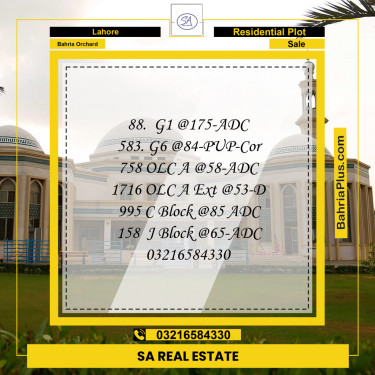 Residential Plot for Sale in Bahria Orchard, Lahore - (BP-226203)
