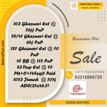 5 Marla Residential Plot for Sale in Sector E - Jinnah Block -  Bahria Town, Lahore - (BP-226217)