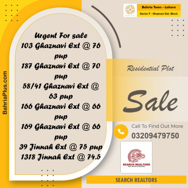 5 Marla Residential Plot for Sale in Sector F - Ghaznavi Ext. Block -  Bahria Town, Lahore - (BP-226299)