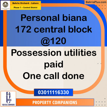 10 Marla Residential Plot for Sale in Phase 1 - Central District -  Bahria Orchard, Lahore - (BP-226349)