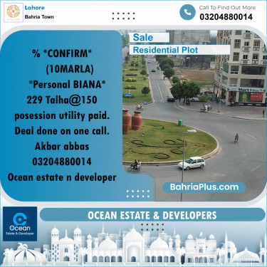 Residential Plot for Sale in Bahria Town, Lahore - (BP-226377)