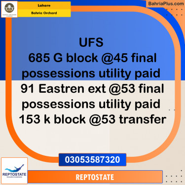 Residential Plot for Sale in Bahria Orchard, Lahore - (BP-226381)