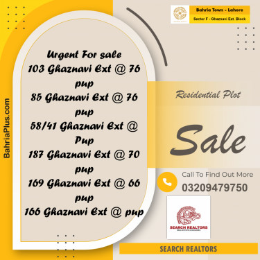 5 Marla Residential Plot for Sale in Sector F - Ghaznavi Ext. Block -  Bahria Town, Lahore - (BP-226455)