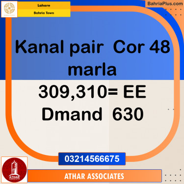 48 Marla Residential Plot for Sale in Bahria Town, Lahore - (BP-226465)