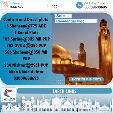 Residential Plot for Sale in Bahria Town, Lahore - (BP-226507)