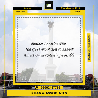 Residential Plot for Sale in Bahria Town, Lahore - (BP-226527)