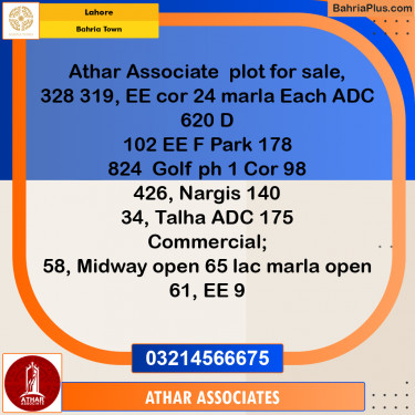 Residential Plot for Sale in Bahria Town, Lahore - (BP-226621)