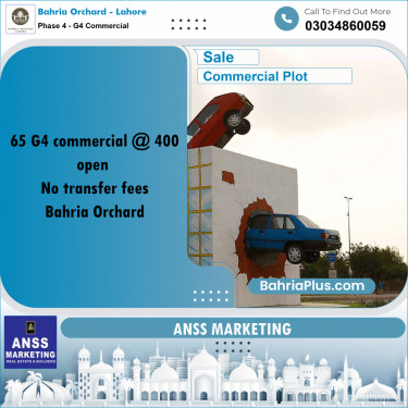 8 Marla Commercial Plot for Sale in Phase 4 - G4 Commercial -  Bahria Orchard, Lahore - (BP-226653)