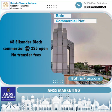 5 Marla Commercial Plot for Sale in Sector F - Sikandar Commercial -  Bahria Town, Lahore - (BP-226657)