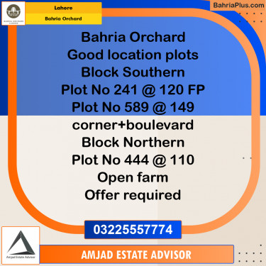 Residential Plot for Sale in Bahria Orchard, Lahore - (BP-226667)
