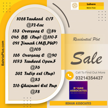 Residential Plot for Sale in Bahria Town, Lahore - (BP-226703)