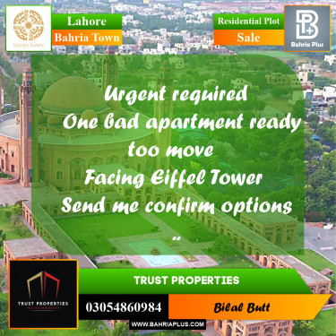 Residential Plot for Sale in Bahria Town, Lahore - (BP-226733)