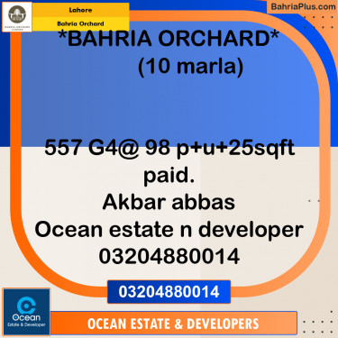 Residential Plot for Sale in Bahria Orchard, Lahore - (BP-226745)