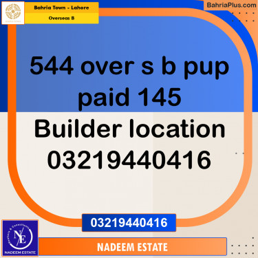 Residential Plot for Sale in Overseas B -  Bahria Town, Lahore - (BP-226751)
