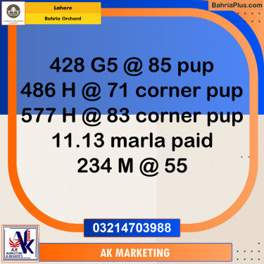 Commercial Plot for Sale in Bahria Orchard, Lahore - (BP-226780)