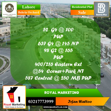 Residential Plot for Sale in Bahria Orchard, Lahore - (BP-226781)